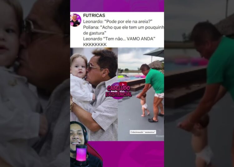 😂 leonardo aprontando com josé leonardo na areia! 👶🌴 #humor #famosos #leonardo #fofo #funny