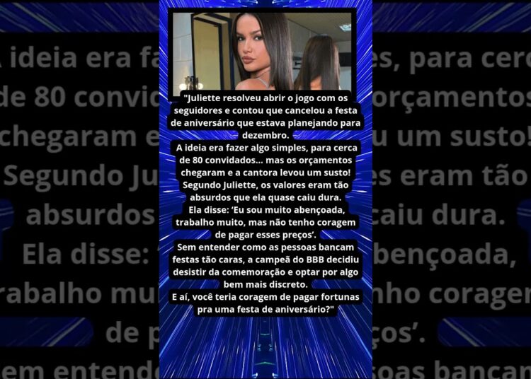 JULIETTE DESISTE DE FESTA DE ANIVERSÁRIO POR PREÇO ABSURDO!