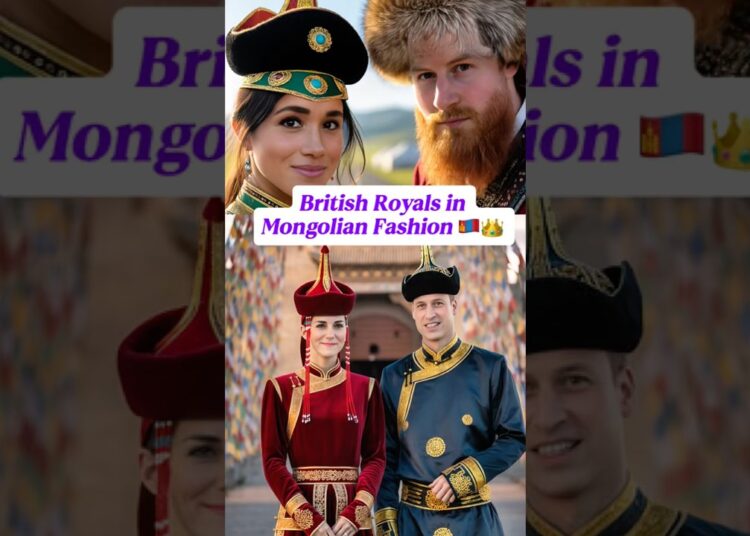 British Royals in Mongolian Fashion 🇲🇳👑#mongolia #runway #royal #trend