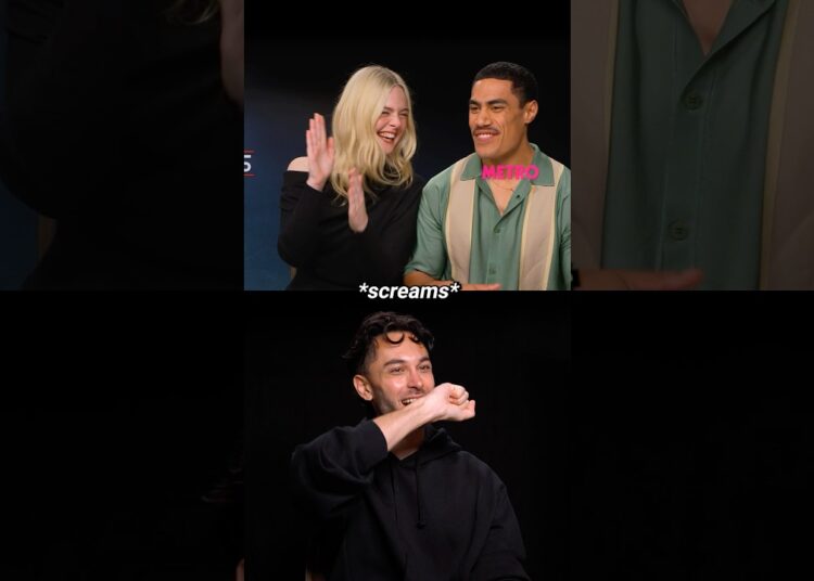 We did not expect the Predator actor to react like this 😲 #predatorsbadlands #ellefanning