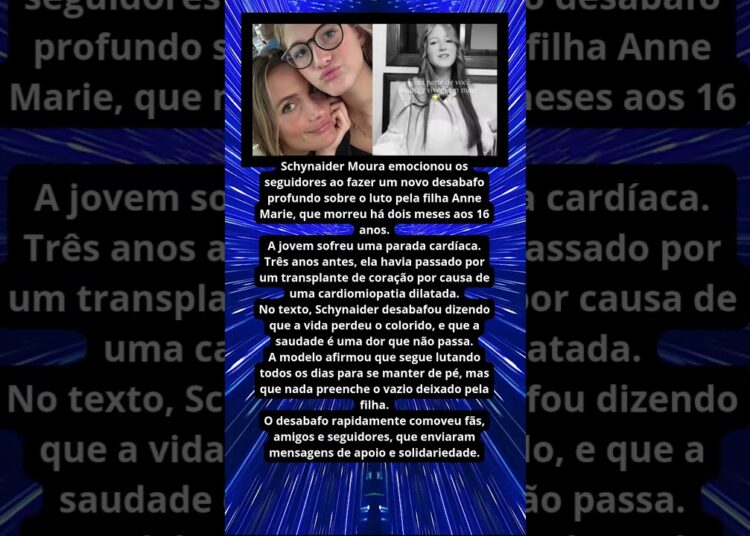SCHYNAIDER MOURA DESABAFA DOIS MESES APÓS MORTE DA FILHA