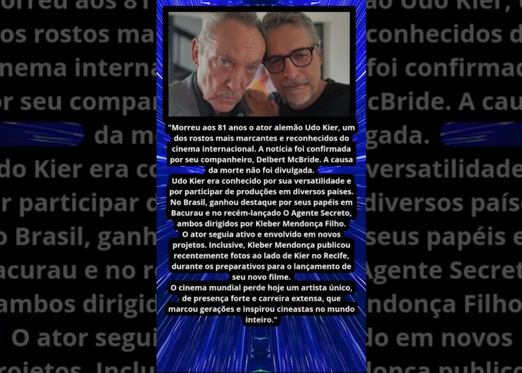 MORRE UDO KIER, ATOR DE BACURAU E O AGENTE SECRETO