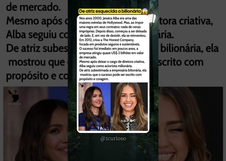 Jessica Alba: Ignorada por Hollywood, ela virou bilionária por conta própria.🔥