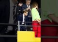 Wow, check out Prince George and princess Sophie of Spanish watching football #princegeorge #royal