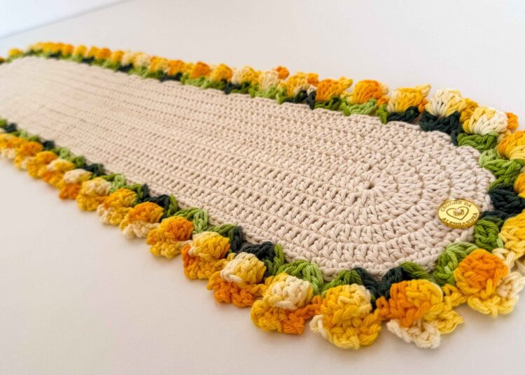 Trilho de mesa de crocê TULIPAS REALEZA passo a passo COMPLETO | Caminho de mesa tulipas EXCLUSIVO