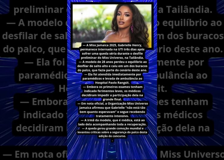 MISS JAMAICA SEGUE NA UTI APÓS QUEDA GRAVE NO MISS UNIVERSO