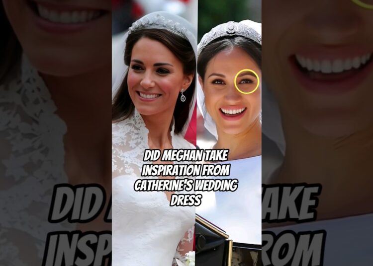 Did Meghan take inspiration from Catherine’s wedding dress_ #royal #katemiddleton #meghanmarkle