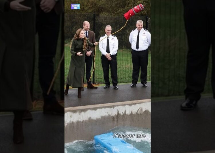 Kate Middleton’s hilarious attempt at a fire rescue challenge! #shorts #britishroyalfamily #royal