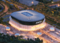 Uma vista aérea da arena K-pop no K-Culture Valley em Goyang, província de Gyeonggi. (Província de Gyeonggi)