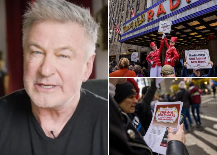 Alec Baldwin critica os presépios com animais vivos da Radio City em novos anúncios ativistas