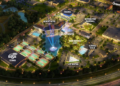 Renderizações de Ignite em K-96, um distrito de entretenimento e esportes no nordeste de Wichita.