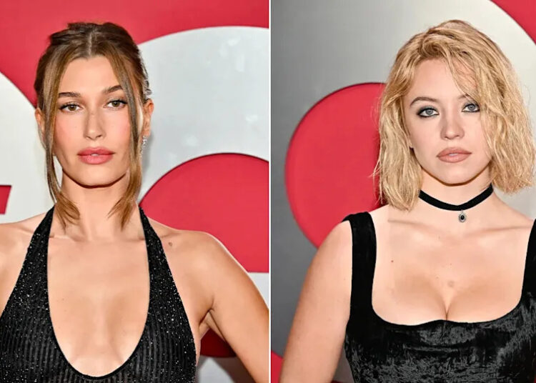 Hailey Bieber impressiona em Gucci transparente, Sydney Sweeney surpreende em Versace na gala de Hollywood