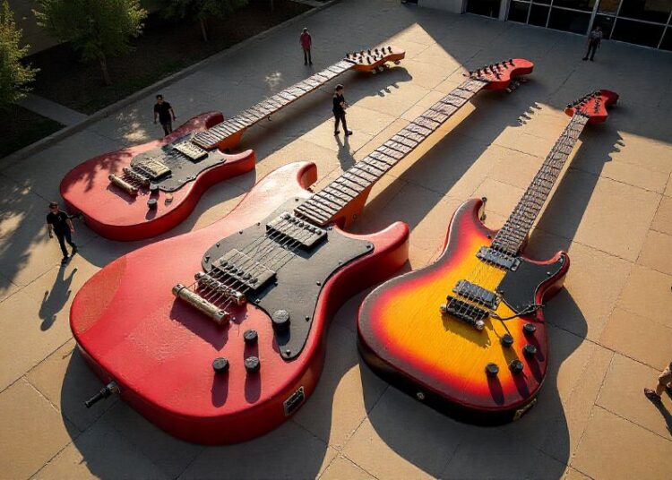 Hard Rock Casino Tejon revela esculturas monumentais de guitarra para celebrar o novo centro de entretenimento da Califórnia