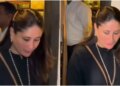 Kareena Kapoor fica linda em sua roupa preta, acena para paparazzi do lado de fora de um restaurante em Mumbai - assista ao vídeo | Notícias de filmes em hindi