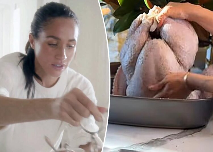 Meghan Markle assada como 'Salmonella Sussex' na gafe do peru no Dia de Ação de Graças