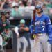 ARQUIVO - Bobby Witt Jr. (7) do Kansas City Royals faz uma careta depois de ser eliminado como Seattle Mariners ...