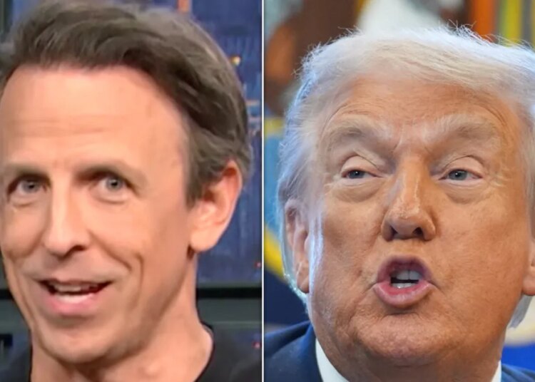 Seth Meyers diz que esta única palavra no discurso selvagem de Trump prova que ele está totalmente 'girando'