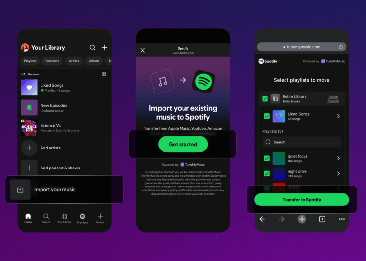 Spotify adiciona nova ferramenta de importação para transferir músicas e listas de reprodução de outros aplicativos com facilidade