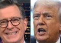 Stephen Colbert derruba a casa com uma piada suja de Trump