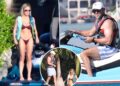 Sydney Sweeney usa biquíni fio dental enquanto pratica jet ski com Scooter Braun na escapadela de Ação de Graças
