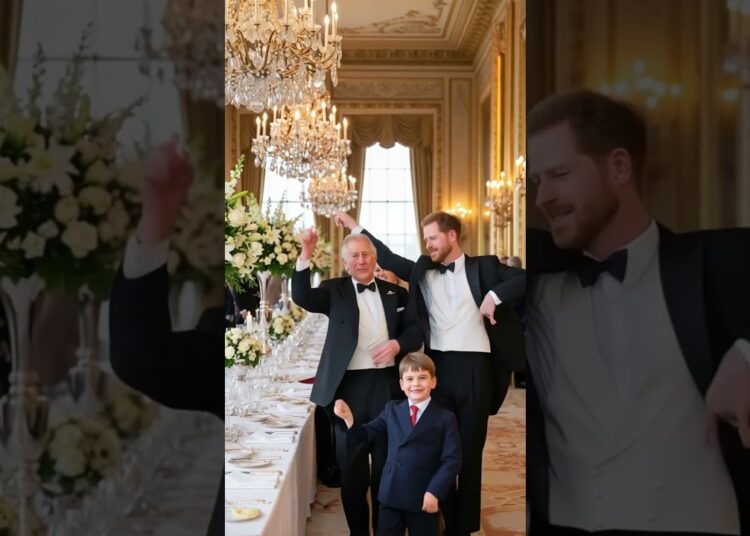 Prince Harry & Prince Louis Dance to Entertain King Charles,Prince George #royalfamily #princegeorge