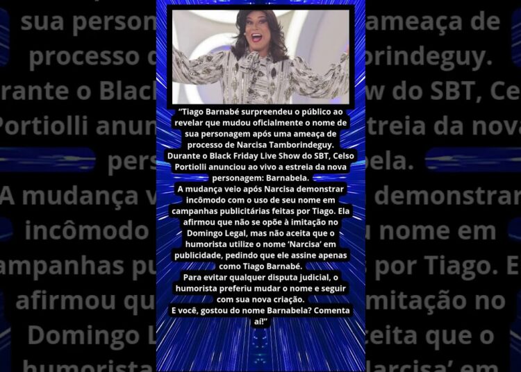 TIAGO BARNABÉ MUDA NOME DE PERSONAGEM APÓS AMEAÇA DE PROCESSO