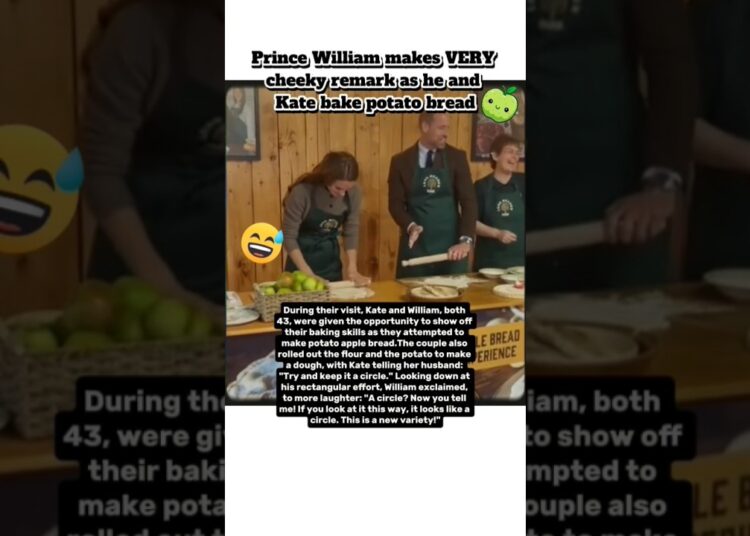 Prince William makes VERY cheeky remark as he and Kate bake potato bread #princewilliam #kingwilliam