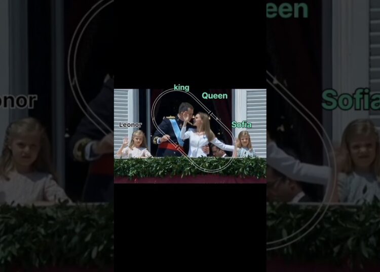 Royal Love ✨ king Felipe kiss queen latiza in front of public#leonor#sofia#kingfelipe#queen#new.