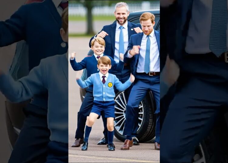 George & Louis dance, Harry SHOCKED!#royal #princelouis #princeharry #princegeorge #dance