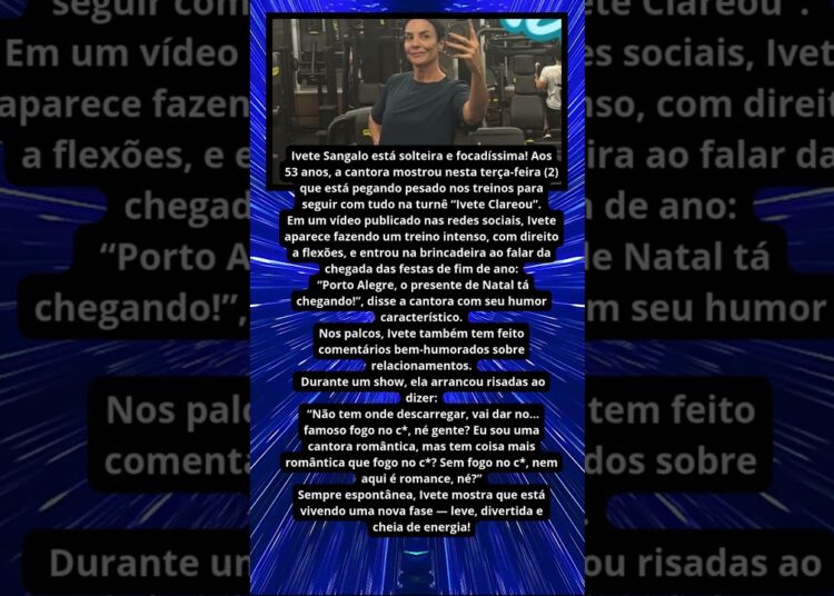 SOLTEIRA, IVETE SANGALO MOSTRA TREINO PESADO E BRINCA SOBRE NATAL