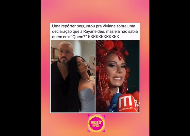 Repórter pergunta a #vivianearaujo  sobre Rayane, ela respondeu “Quem?”. #cantorbelo #fofocas