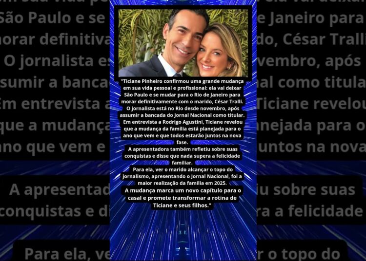 TICIANE PINHEIRO CONFIRMA MUDANÇA