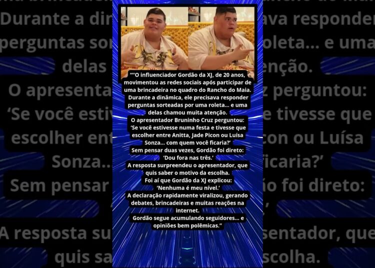 GORDÃO DA XJ DIZ QUE ANITTA, JADE PICON E LUÍSA SONZA NÃO SÃO DO “NÍVEL” DELE