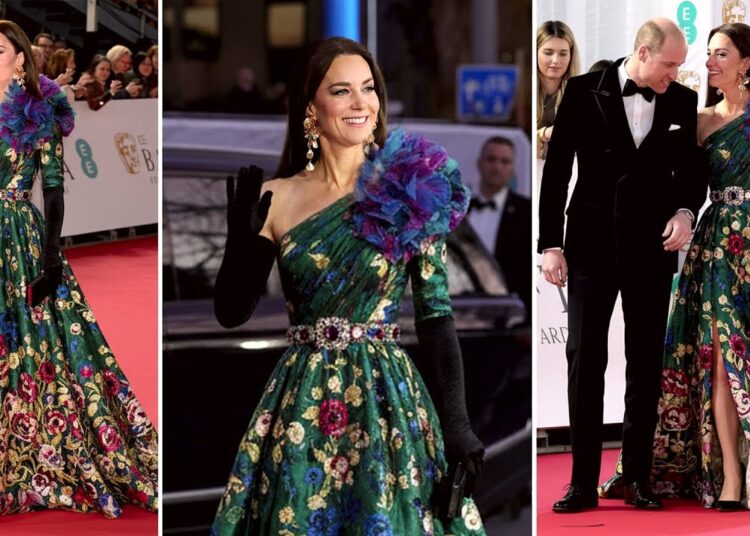 Princess Catherine Dazzled in Her McQueen Gown and Glittering Heels on The Red Carpet
