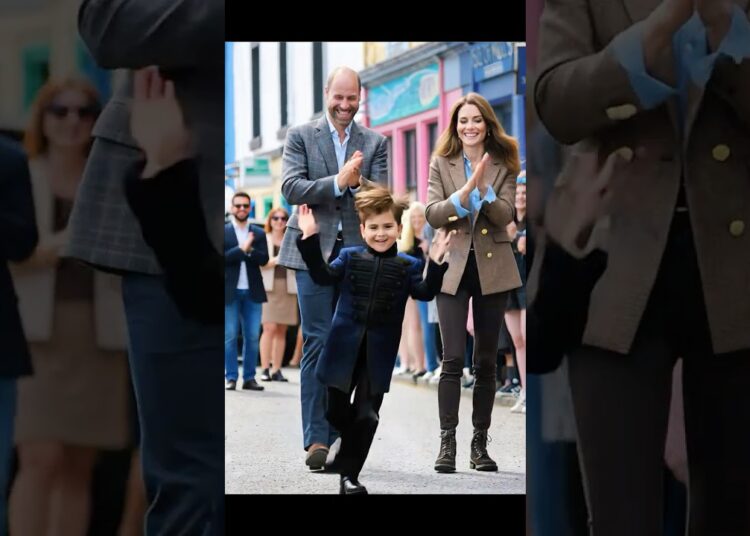 Joyful moment Louis dancing while walking with parents❤️ #princelouis #royal #dance #princewilliam