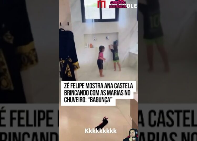 😂🚿 Zé Felipe mostra Ana Castela brincando no chuveiro! Bagunça total 🔥🤣 #shorts #viral