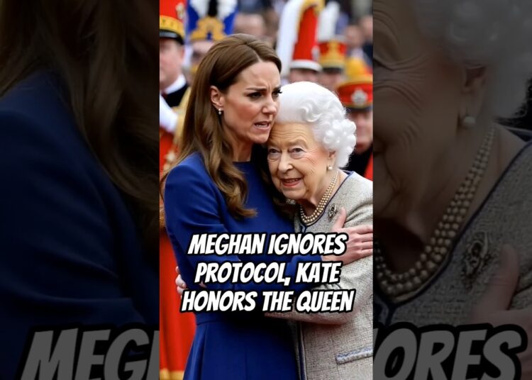 Meghan Ignores Protocol, Kate Honors the Queen #queenelizabeth #meghanmarkle #kate #royal #catherine