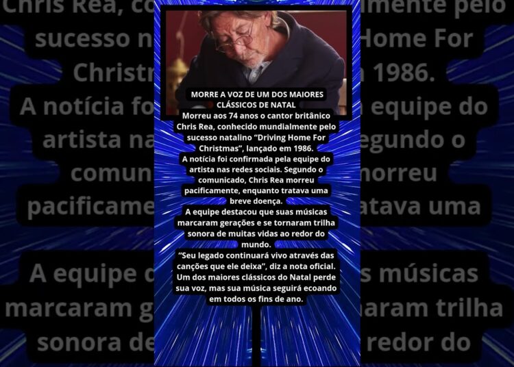 🕊️🎄 MORRE A VOZ DE UM DOS MAIORES CLÁSSICOS DE NATAL