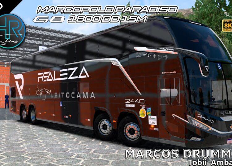 APRESENTAÇÃO COMPLETA: G8 1800 DD 8×2 Realeza Bus Service 2440 | Scania, Volvo, MB | HR SKINS