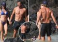Alessandra Ambrósio faz ensaio fotográfico de biquíni de praia com namorado