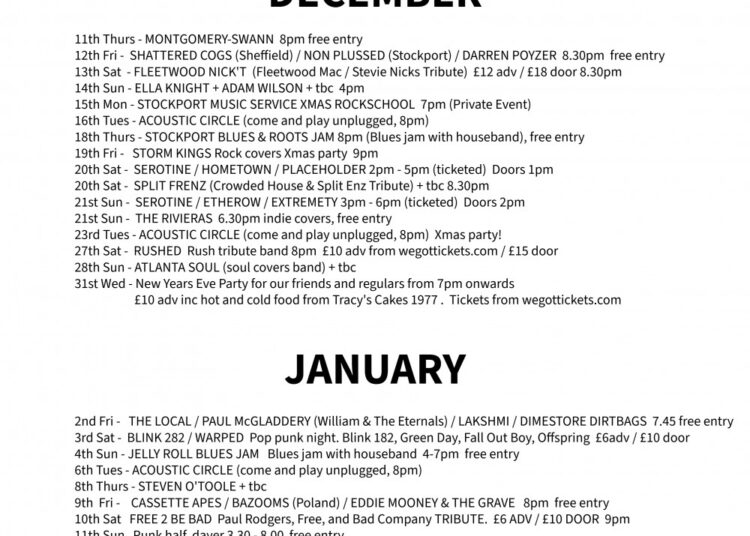 Eventos de música ao vivo no pião | Música | Notícias | Notícias Stockport Nub