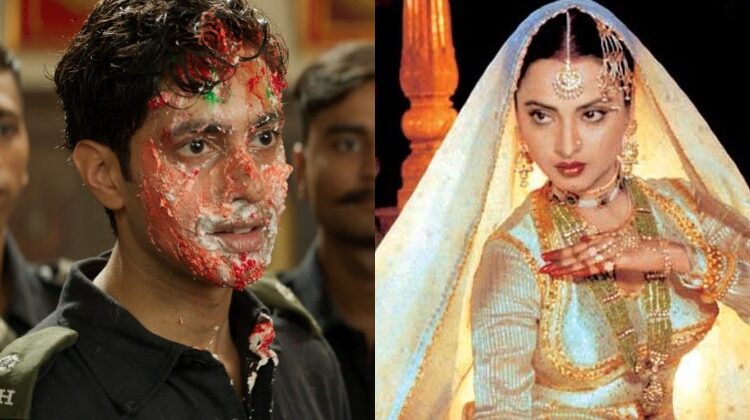 Rekha beija foto do neto Amitabh Bachchan, Agastya Nanda, durante a exibição especial de Ikkis