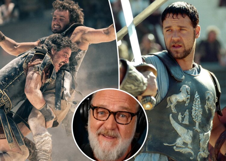 Russell Crowe critica 'Gladiador II' de Paul Mescal: 'Louco'