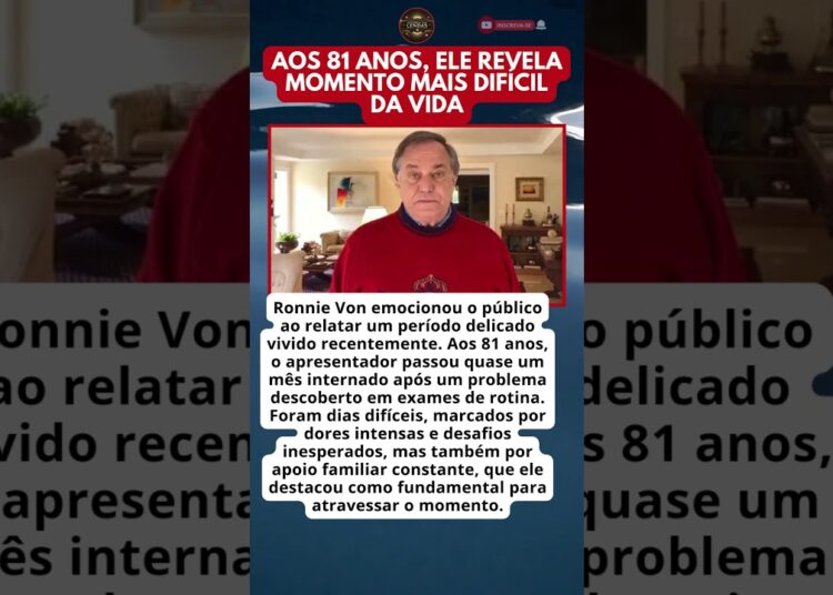 DESABAFO DE RONNIE VON APÓS 30 DIAS INTERNADO COMOVE O BRASIL