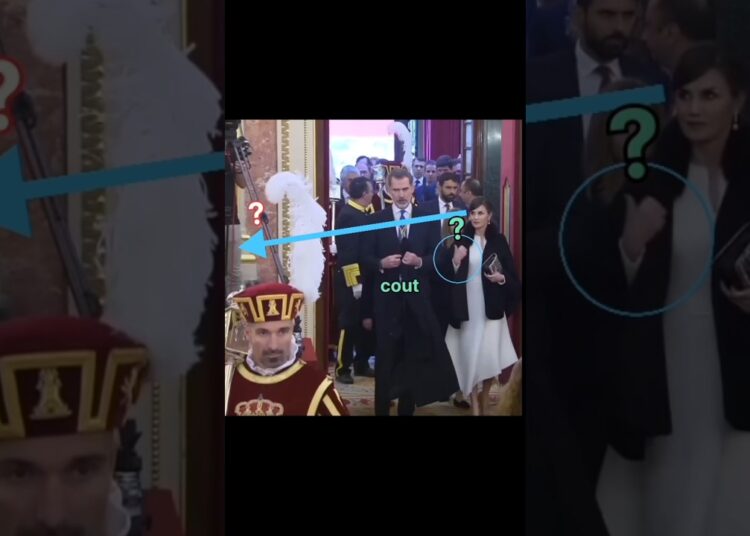 Queen Letizia’s secret thumb 👍 gesture to take King Felipe’s coat#letizia#kingfelipe#leonor.