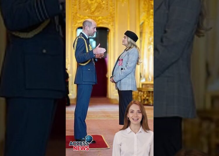 👑 Georgia Harrison Nearly Falls During MBE Curtsy – Prince William Bursts Out Laughing! 🤰✨