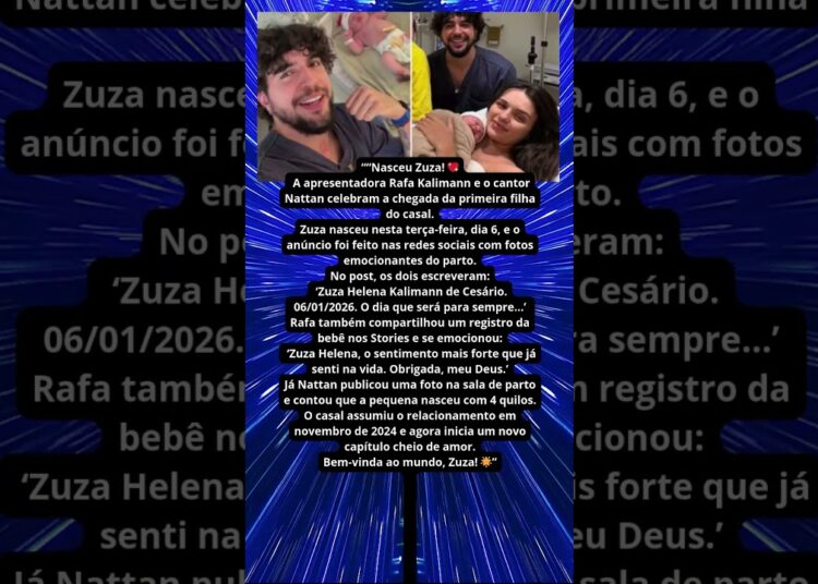 NASCE ZUZA, FILHA DE RAFA KALIMANN E NATTAN