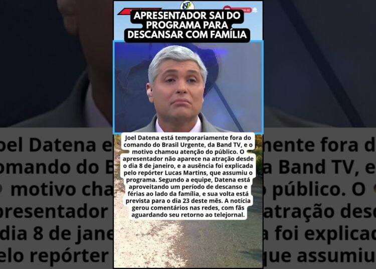 JOEL DATENA SE AFASTA DO BRASIL URGENTE E MOTIVO É REVELADO