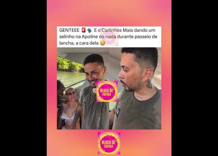 o #carlinhosmaia dando um selinho na #apoline 😂😂.#fofocas