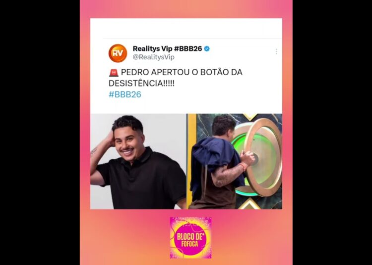 Pedro desistiu do #bbb26 após ser acusado de ass3d10 por Jordana. #bbb #fofocas